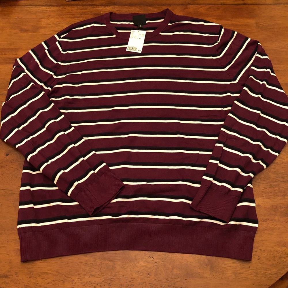 H&M Striped Knit Crewneck Sweater NEW